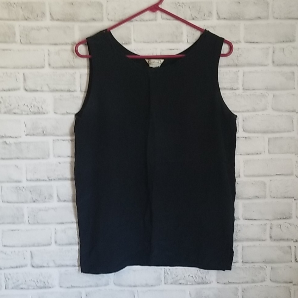Women's black silky tank sz M